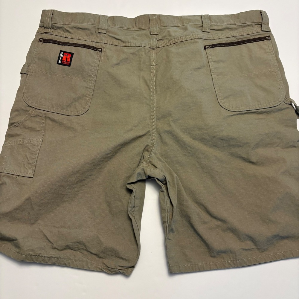 Wrangler Riggs Workwear Shorts Mens 48 Dark Khaki Ripstop Cargo 3W320DK
